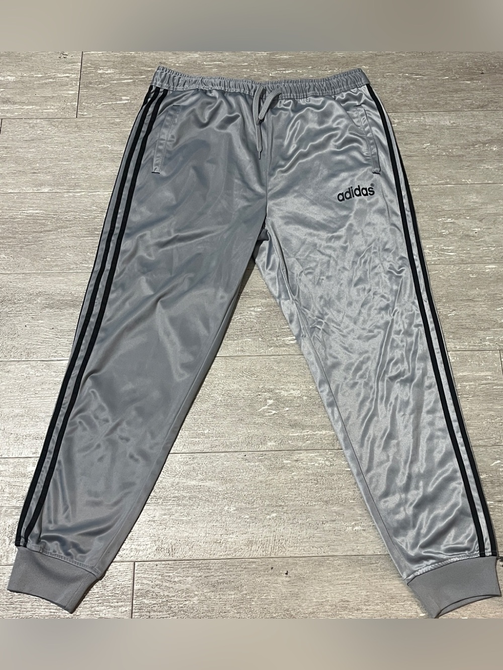 Adidas Men's Gray & Black Essential 3-Stripe Active Training Pants Size 2XL